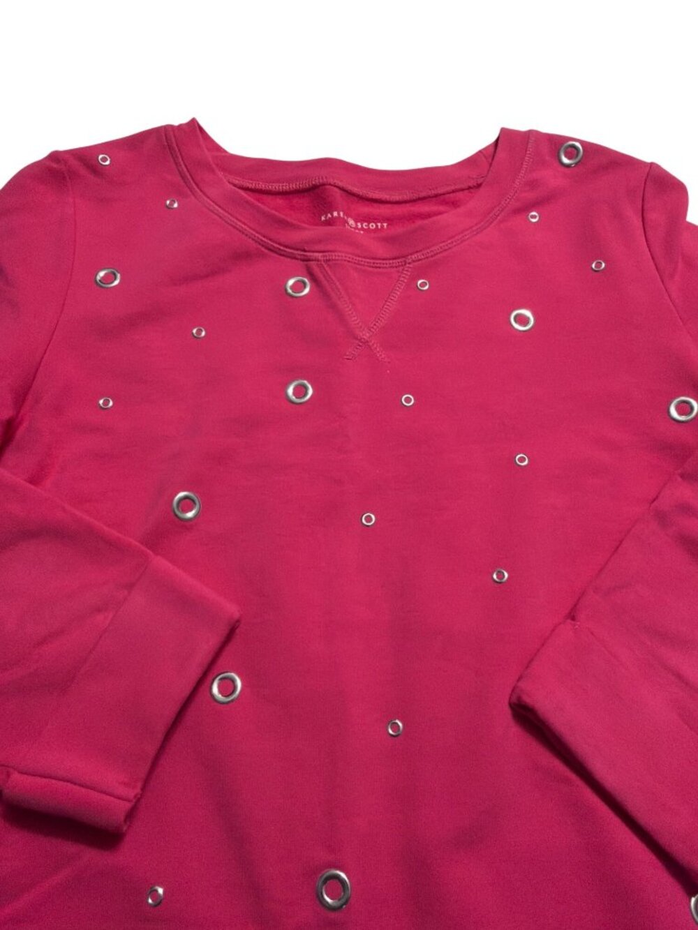 Karen Scott Pink tunic with Silver grommets - Picture 6 of 8